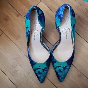 Blue green heels